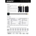 RushFPV 3.3G 2W VTX Wireless Video and VRX with 16 Channels Accessory for RC UAV